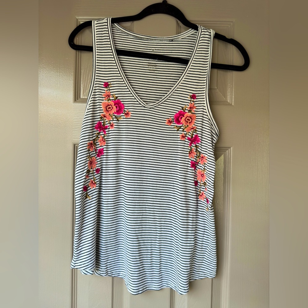 American Eagle Floral Striped Tank SOLD